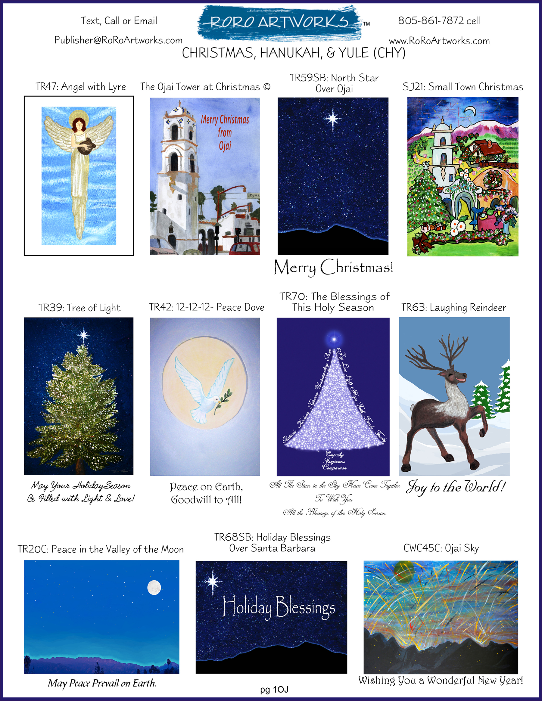 RoRo Artworks Holiday Cards - pg 1 Ojai