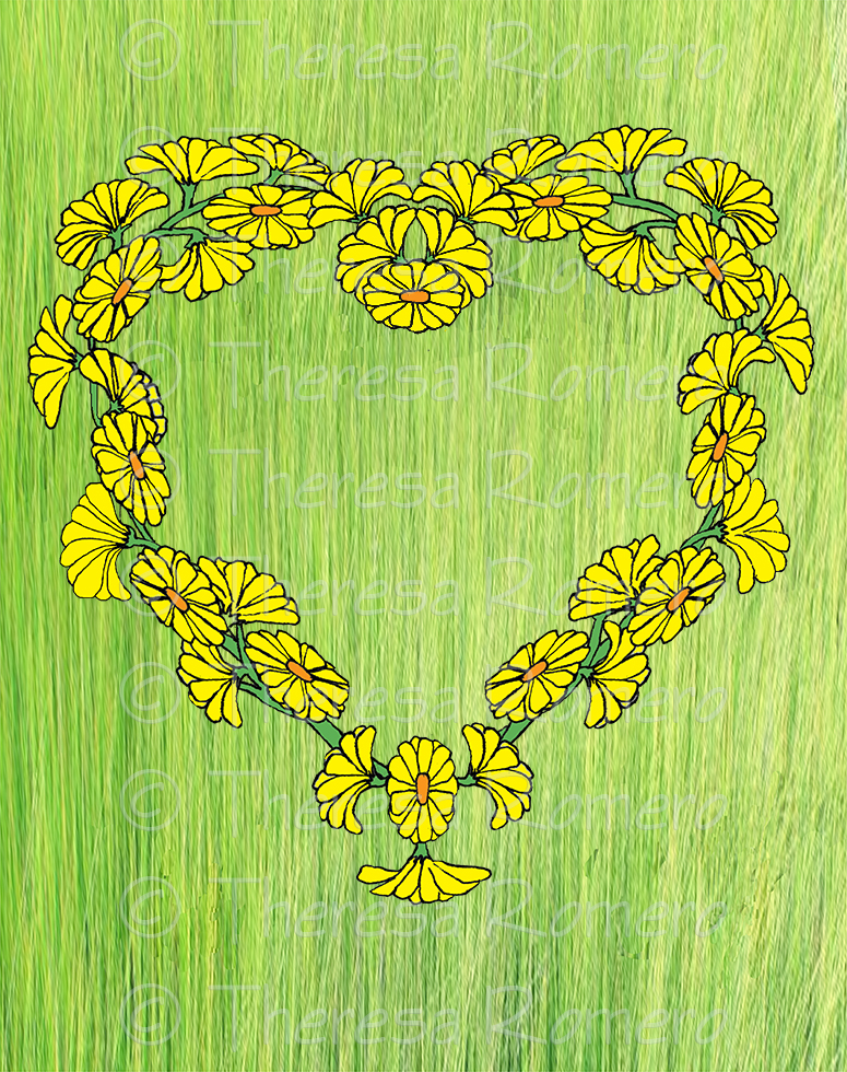 TR78Y: Yellow Daisy Chain Heart